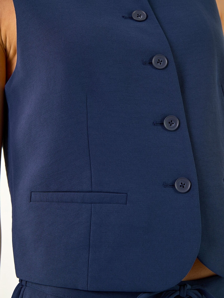 Roman Navy Buttoned Waistcoat - Image 5 of 5