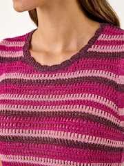 Roman Pink Shimmer Stripe Knit Vest - Image 5 of 5