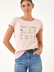 Roman Pink Fruit Print T-Shirt - Image 2 of 5