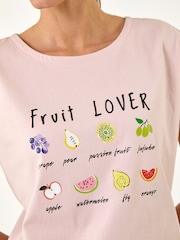 Roman Pink Fruit Print T-Shirt - Image 5 of 5