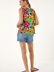 Roman Green Frill Front Tie Neck Tunic - Image 3 of 5