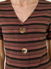 Roman Stripe Mock Button Top - Imagen 5 de 5