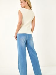 Roman Natural Knitted Cowl Neck Top - Image 3 of 5