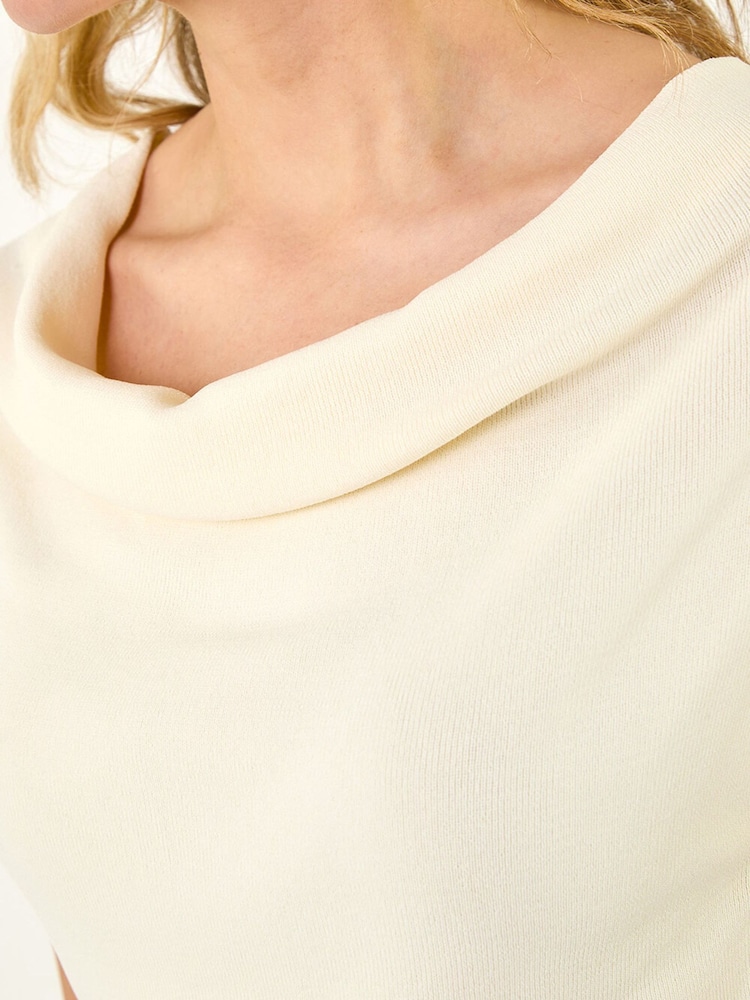 Roman Natural Knitted Cowl Neck Top - Image 6 of 6 Roman Natural Knitted Cowl Neck Top - Image 6 of 6