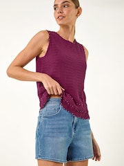 Roman Pearl Trim Knitted Vest - Imagen 1 de 5