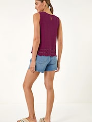 Roman Pearl Trim Knitted Vest - Imagen 3 de 5