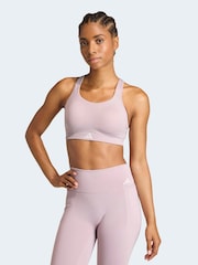 adidas Purple Optime Workout High Support Bra - Image 1 of 7