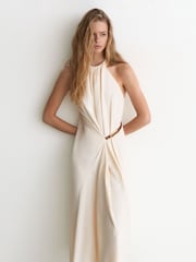 Reiss Ivory Evie Half-Belt Gathered Maxi Dress - Image 1 of 7