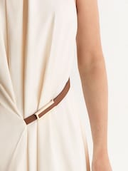 Reiss Ivory Evie Half-Belt Gathered Maxi Dress - Image 3 of 7