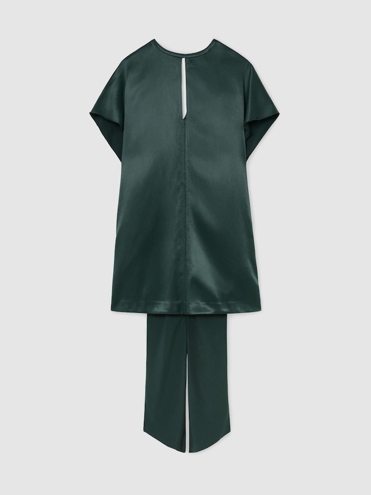 ירוק-ירוק טורקיז - Reiss Alice Satin Cape-Detail Mini Dress - תמונה 2 מתוך 7 ירוק-ירוק טורקיז - Reiss Alice Satin Cape-Detail Mini Dress - תמונה 2 מתוך 7