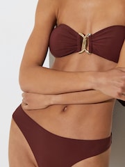 Rhubarb Red - Reiss Johannah Bikinihose mit gesäumten Raffungen - Bild 4 von 7