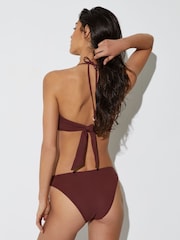 Rhubarb Red - Reiss Johannah Bikinihose mit gesäumten Raffungen - Bild 6 von 7