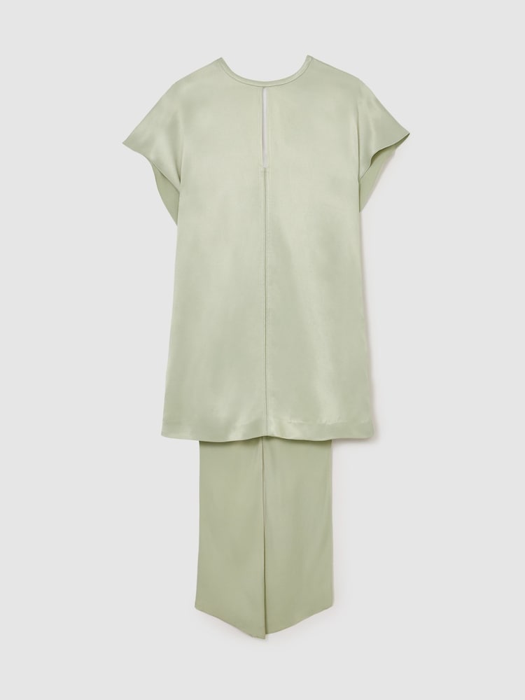 Reiss Silver Alice Satin Cape-Detail Mini Dress - Image 2 of 7 Reiss Silver Alice Satin Cape-Detail Mini Dress - Image 2 of 7