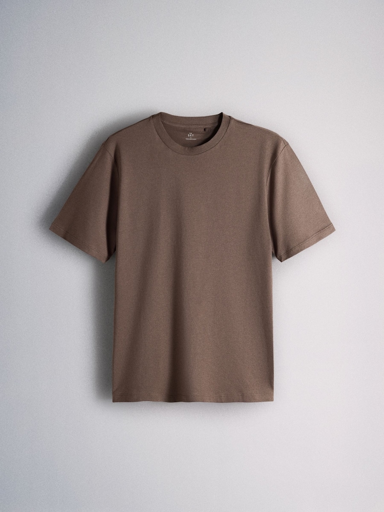 The Set 3 Pack Supima T-Shirts Brown - Image 2 of 6
