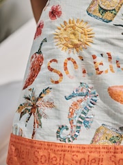 Mosaic Conversational Print Wrap Mini Skirt - Image 6 of 7