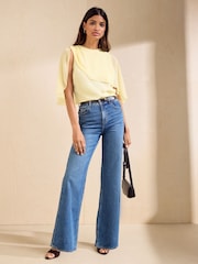Friends Like These Yellow Layer Cape Detail Blouse - Image 5 of 6