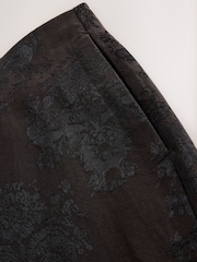 黑色 - Jacquard Barrel Leg Trousers - 圖片 6，共 7