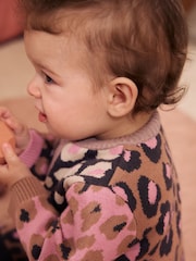 Leopard Knitted Cardigan and Leggings Baby Set 2 Piece (0mths-2yrs) - Image 3 of 14