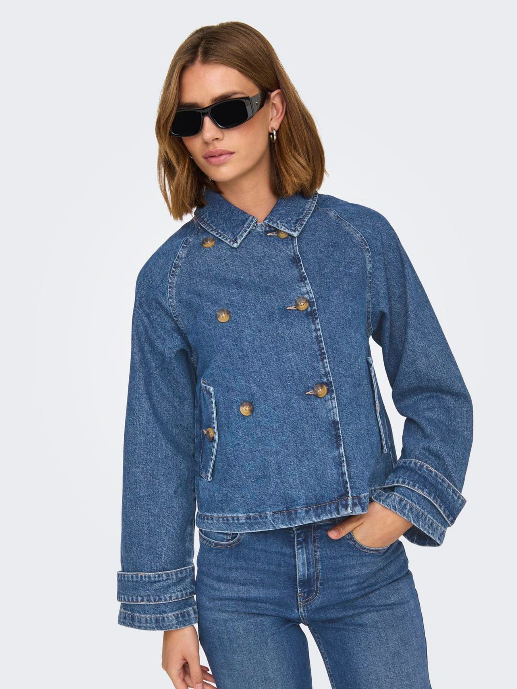 Buy ONLY Blue Denim Short Trench Coat from the Next UK online shop