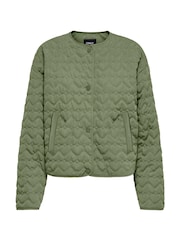 ONLY Green Heart Quilted Jacket - Image 1 of 2