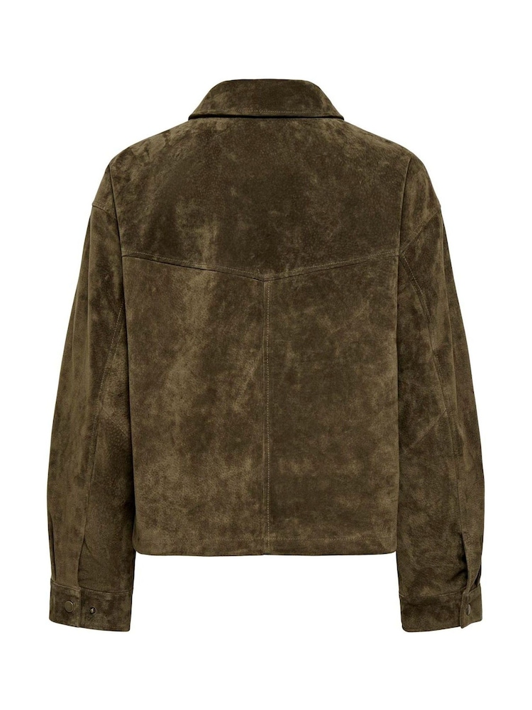 ONLY Brown Suede Collared Women Jacket - Image 2 of 3