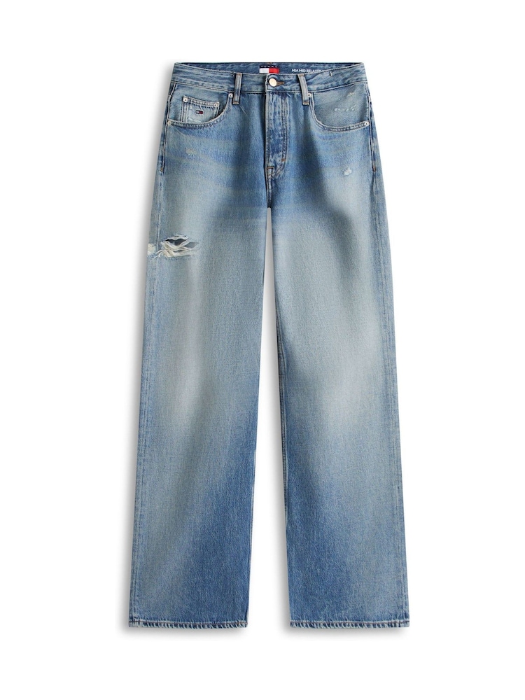 Tommy Jeans Blue Mia Distressed Mid Rise Relaxed Straight Leg Jeans - Image 5 of 5 Tommy Jeans Blue Mia Distressed Mid Rise Relaxed Straight Leg Jeans - Image 5 of 5