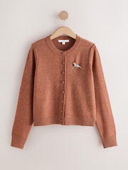Brown Supersoft Crew Neck Long Sleeve Cardigan - Image 1 of 3