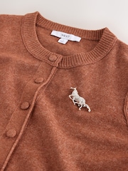 Brown Supersoft Crew Neck Long Sleeve Cardigan - Image 3 of 3