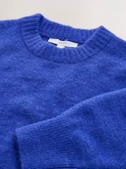 Cobalt Blue Long Sleeve Crew Neck Knitted Jumper With Wool - Image 2 of 3