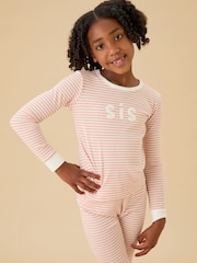 MORI Pink Stripe Supersoft Ribbed Sis Pyjamas - Image 1 of 3
