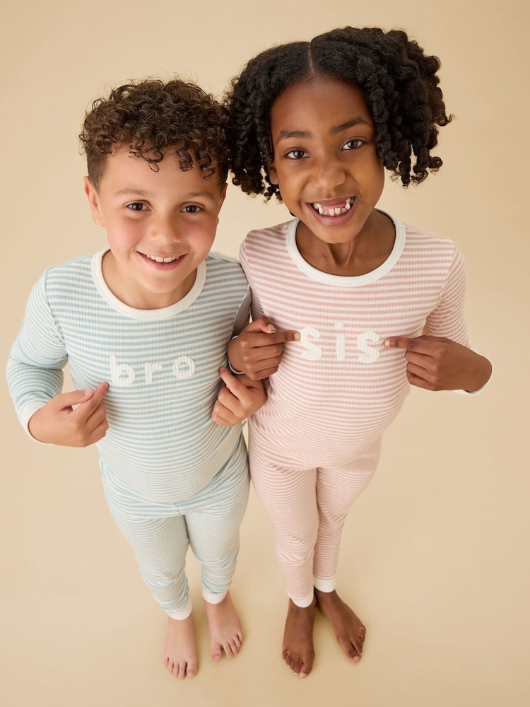 MORI Pink Stripe Supersoft Ribbed Sis Pyjamas - Image 2 of 3