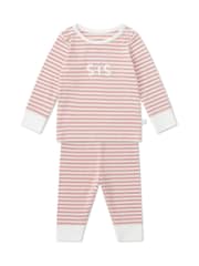 MORI Pink Stripe Supersoft Ribbed Sis Pyjamas - Image 3 of 3