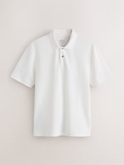 Navy/Brown/White Short Sleeve Pique Polo Shirts 3 Pack - Image 5 of 9