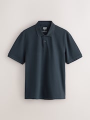 Navy/Brown/White Short Sleeve Pique Polo Shirts 3 Pack - Image 7 of 9