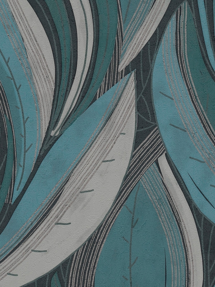 Galerie Wallcoverings Blue Horizon Tree Leaf A4 Wallpaper Sample - Image 2 of 5