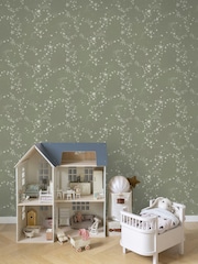 Galerie Wallcoverings Green Resan Star A4 Wallpaper Sample - Image 1 of 2