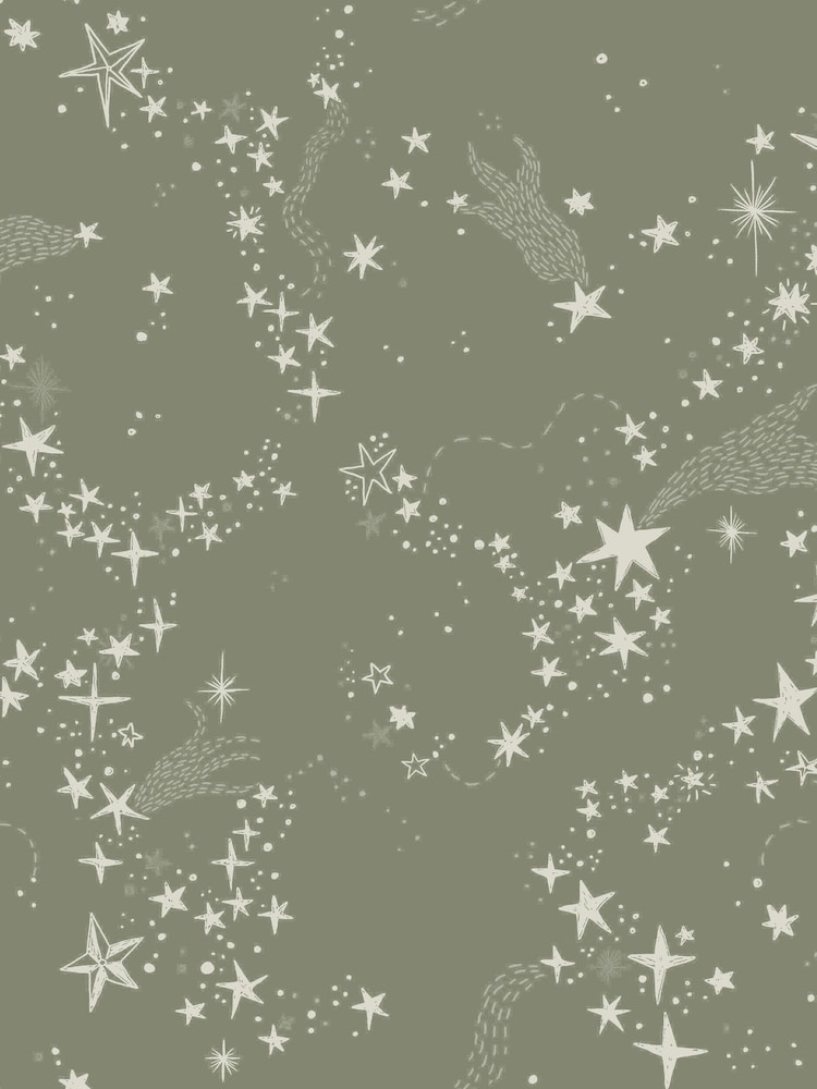 Galerie Wallcoverings Green Resan Star A4 Wallpaper Sample - Image 2 of 2