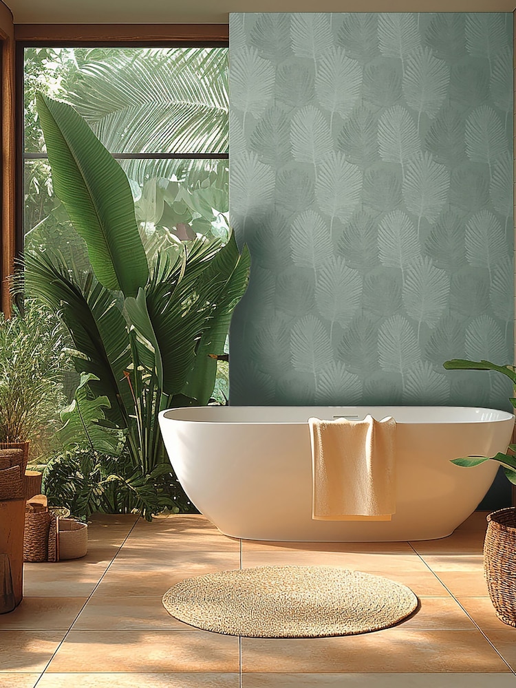 Galerie Wallcoverings Green Horizon Tree Leaf A4 Wallpaper Sample - Image 1 of 5