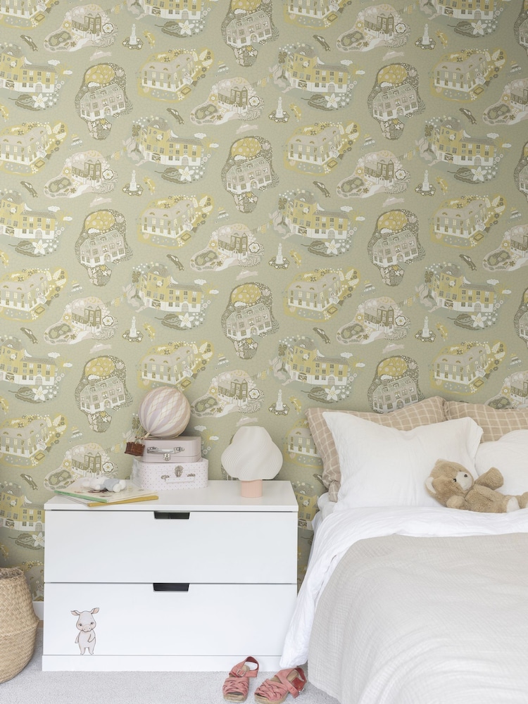 Galerie Wallcoverings Green Resan A4 Wallpaper Sample - Image 1 of 2