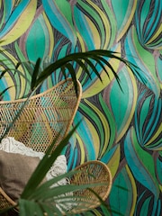 Galerie Wallcoverings Green Horizon Tree Leaf A4 Wallpaper Sample - Image 3 of 5
