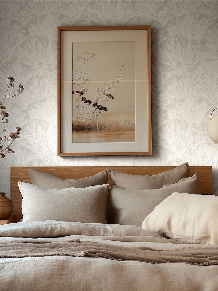 Galerie Wallcoverings Cream Horizon Abstract A4 Wallpaper Sample - Image 1 of 5