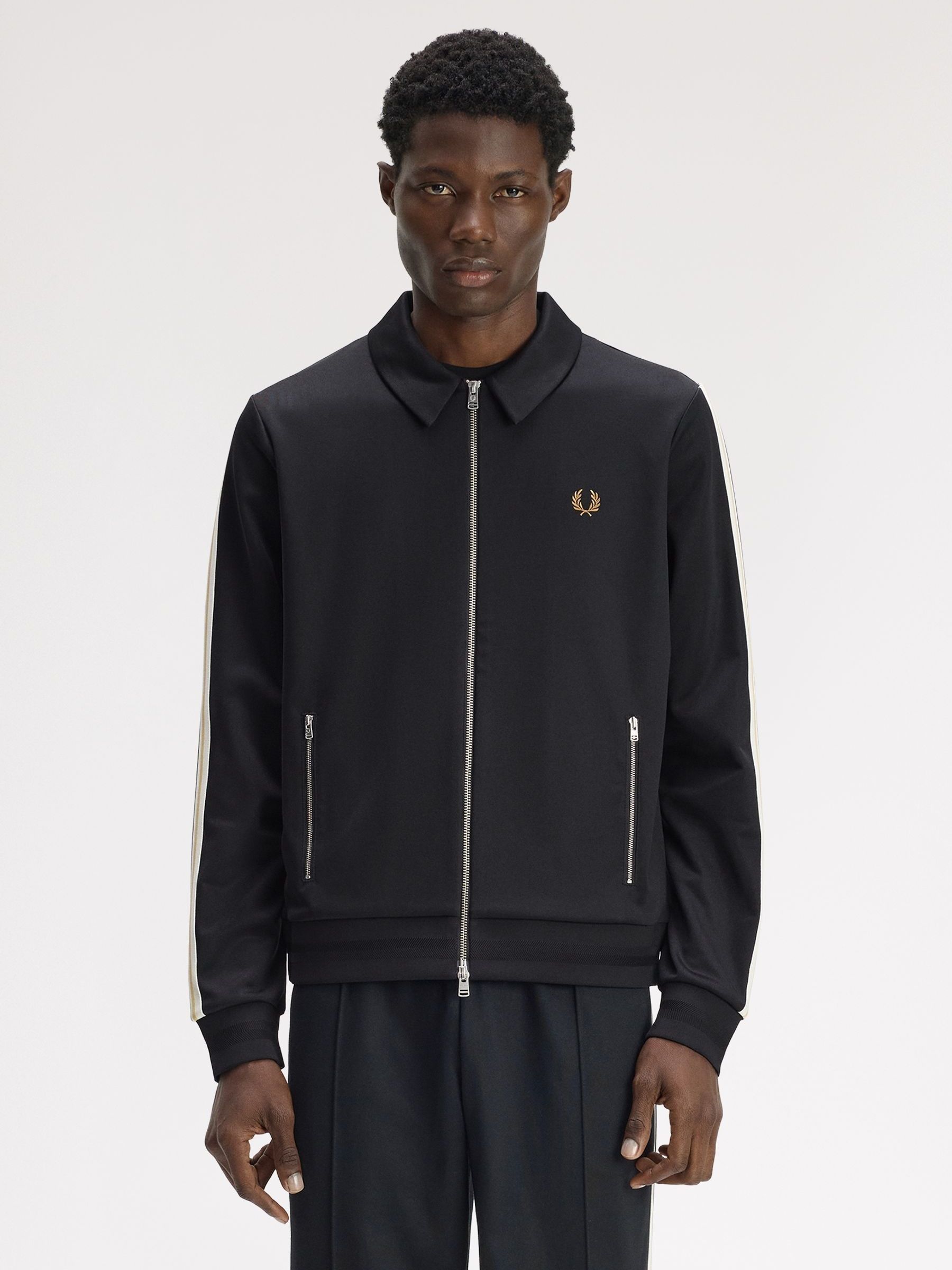Track Jacket Perry Fred Taped | Black Men's Jackets - Tape