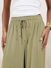 Lipsy Pistachio Green Wide Leg Linen Blend Trousers - Image 3 of 4
