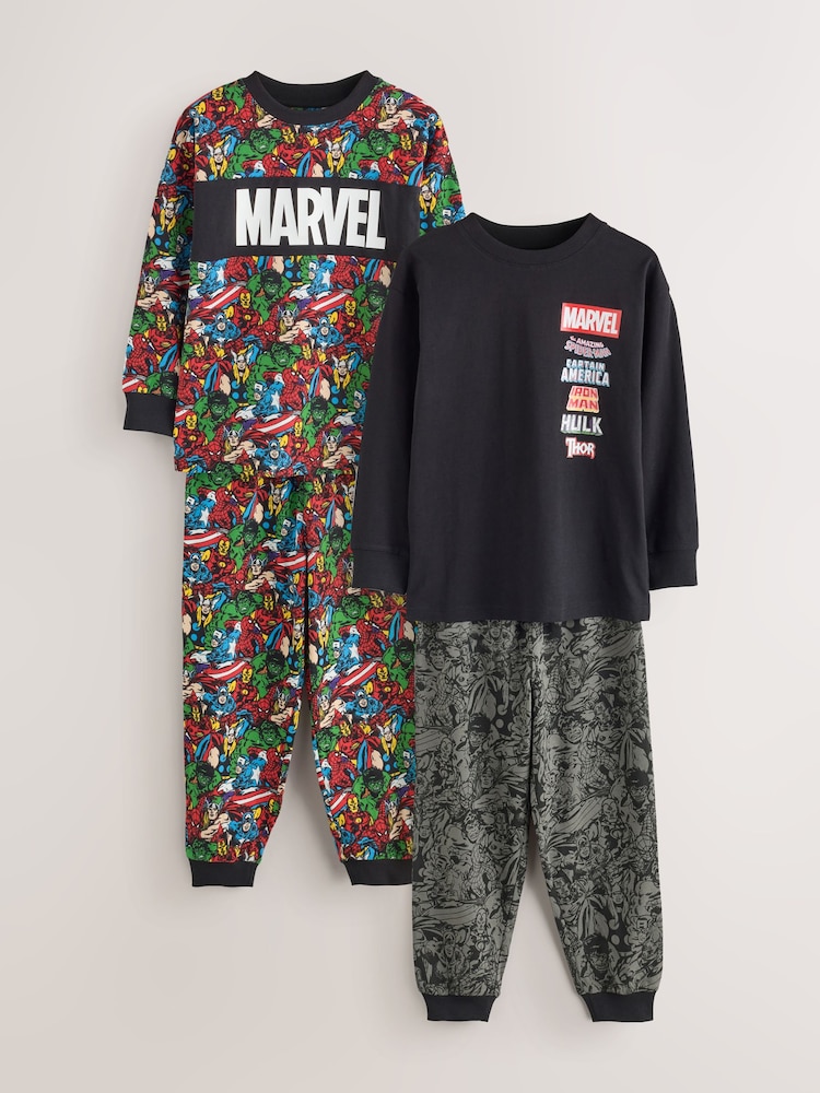 أسود/ألوان متعددة - Marvel Long Sleeve Jogger Pyjamas 2 Pack (3-14yrs) - صورة 1 من 6 أسود/ألوان متعددة - Marvel Long Sleeve Jogger Pyjamas 2 Pack (3-14yrs) - صورة 1 من 6