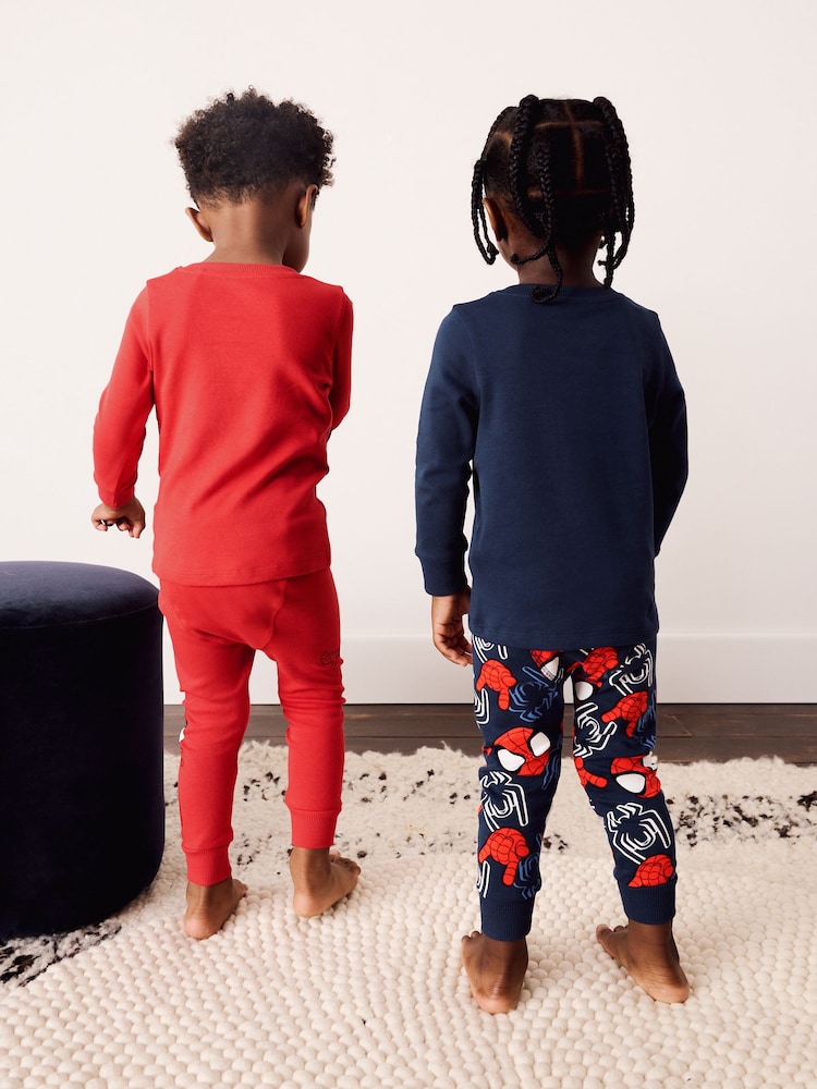 Red/Navy Spidey Snuggle Pyjamas 2 Pack (12mths-8yrs) - Image 2 of 11 Red/Navy Spidey Snuggle Pyjamas 2 Pack (12mths-8yrs) - Image 2 of 11