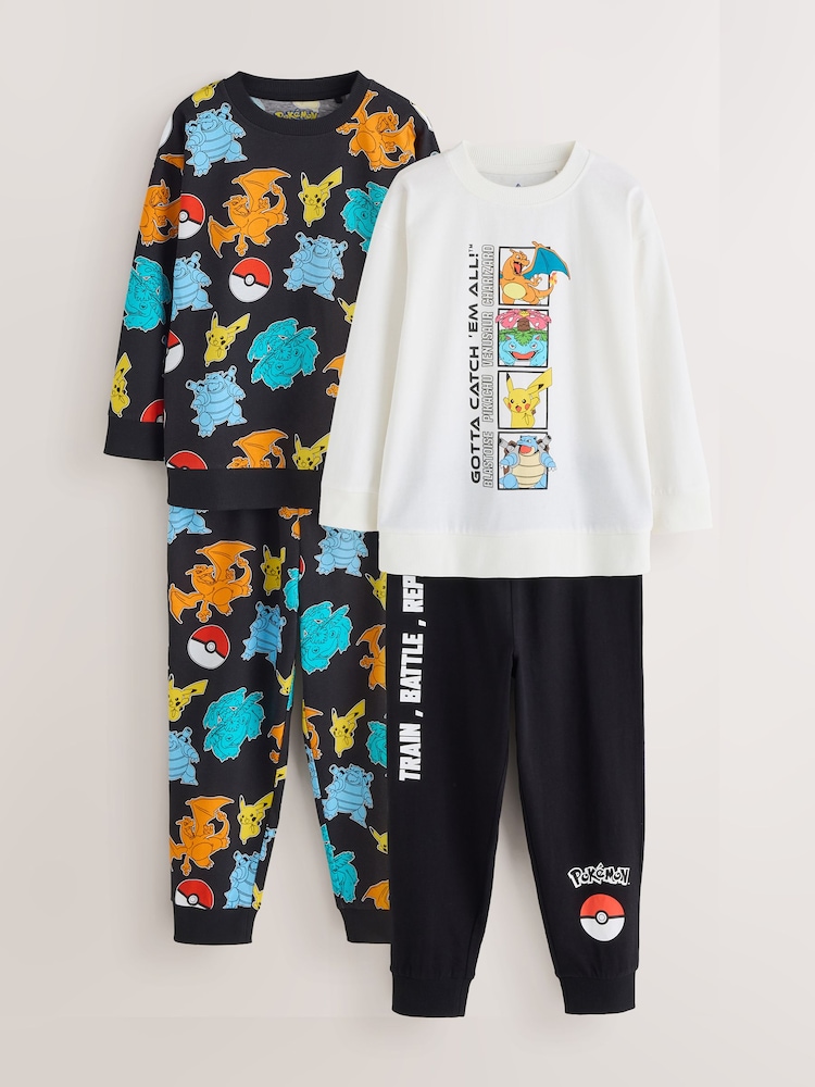 Black/Ecru Pokemon Jogger Pyjamas 2 Pack (3-14yrs) - Image 1 of 7