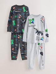 Blue/Grey Minecraft Jogger Pyjamas Set 2 Pack (5-16yrs) - Image 1 of 7