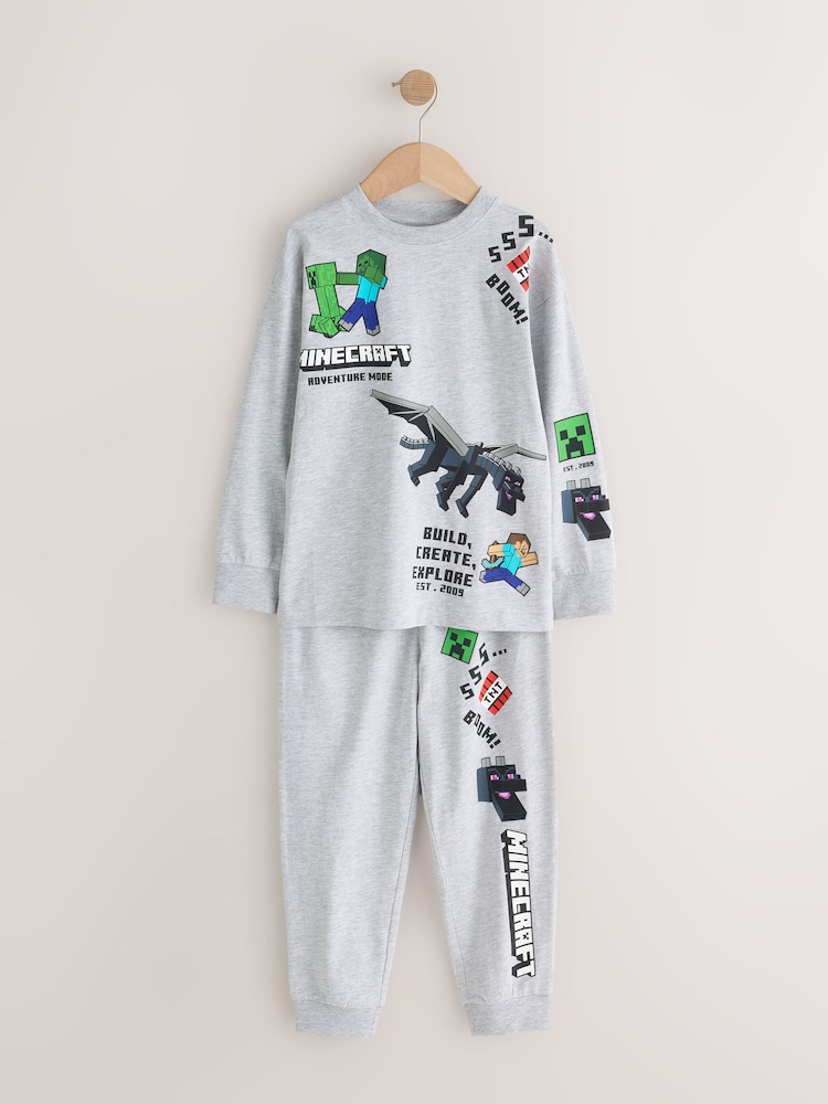 Blue/Grey Minecraft Jogger Pyjamas Set 2 Pack (5-16yrs) - Image 2 of 7