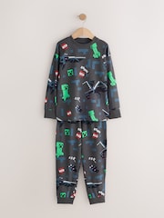 Blue/Grey Minecraft Jogger Pyjamas Set 2 Pack (5-16yrs) - Image 3 of 7