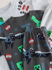 Blue/Grey Minecraft Jogger Pyjamas Set 2 Pack (5-16yrs) - Image 5 of 7